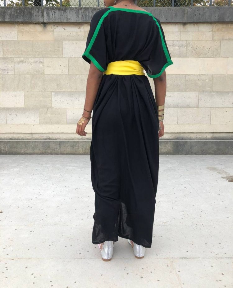 DJELLABA Gandoura Moderne Noire verte – Image 3