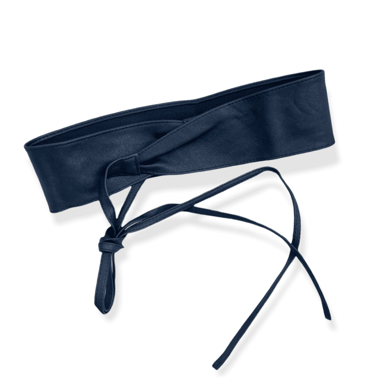 Ceinture large à nouer Bleu marine – Image 2