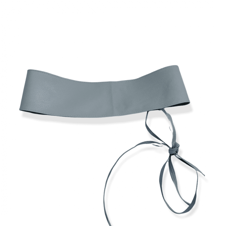 Ceinture large à nouer Gris