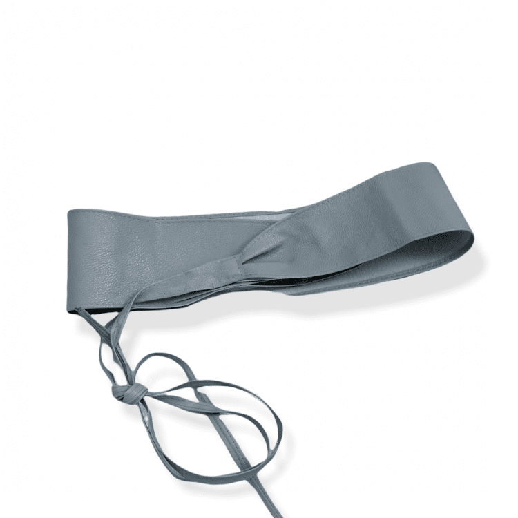 Ceinture large à nouer Gris – Image 2