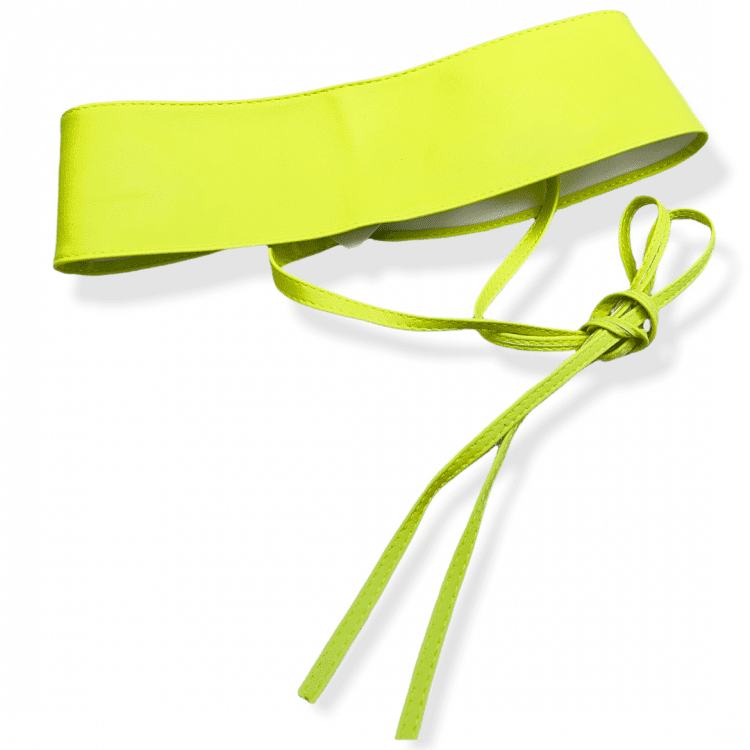 Ceinture large à nouer Jaune