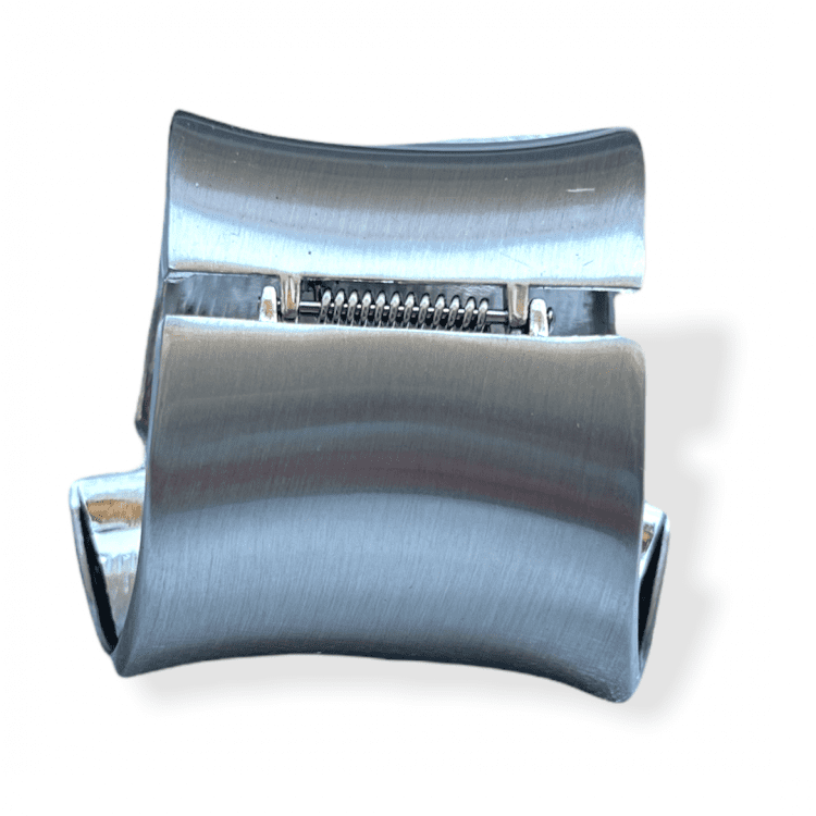 Bracelet Manchette large origami Argent – Image 2