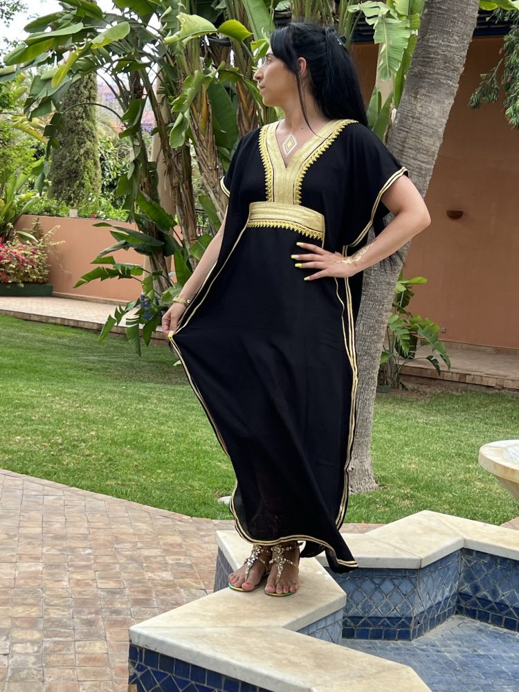 DJELLABA Gandoura Plastron Or Noir MARRAKECH – Image 4