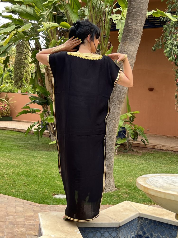 DJELLABA Gandoura Plastron Or Noir MARRAKECH – Image 2